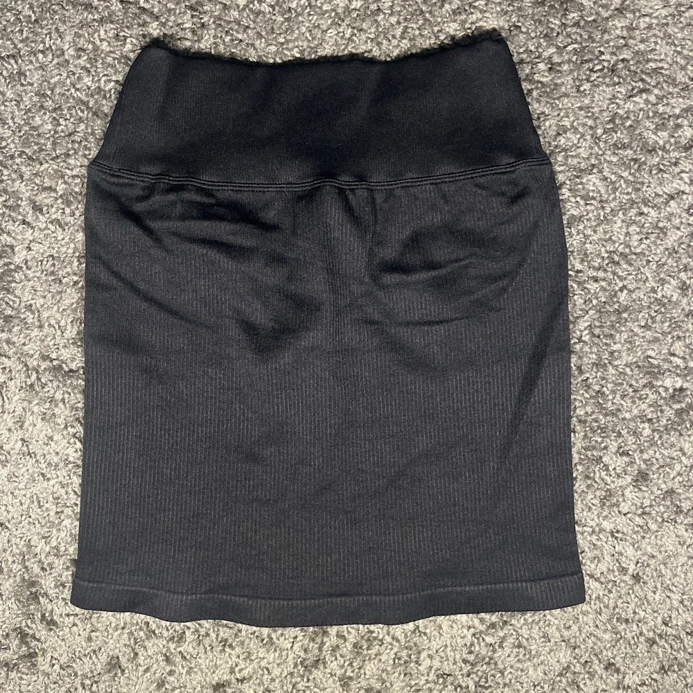 OQQ Womens Size Small Black‎ Rib Knit High Waist Mini Skirt New